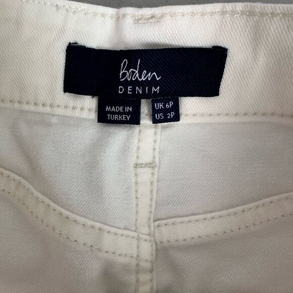 Boden Women's Girlfriend Button Fly 6P White Denim Mini Skirt - Picture 6 of 8